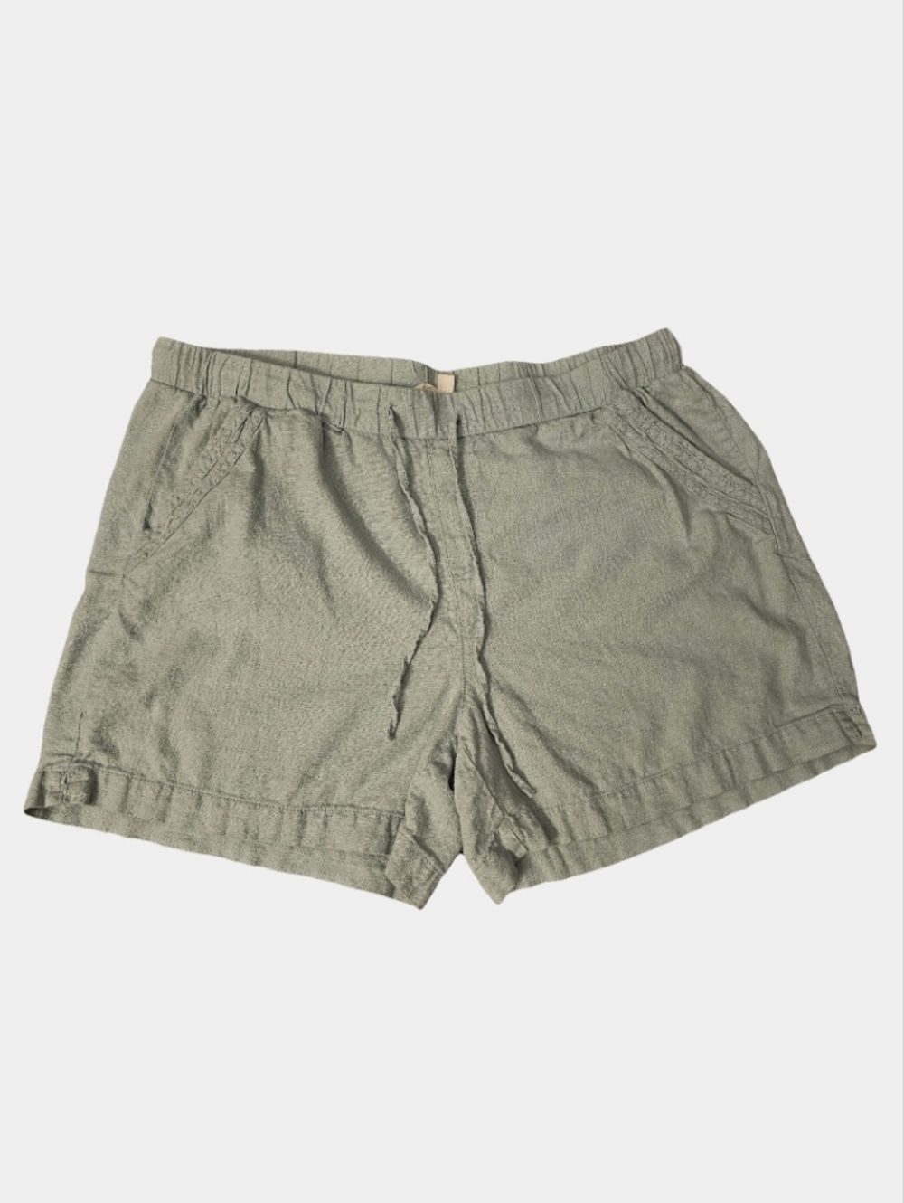 Briggs Ladies Pull-On Linen Blend Relaxed Fit Mint Green Shorts Size XL
